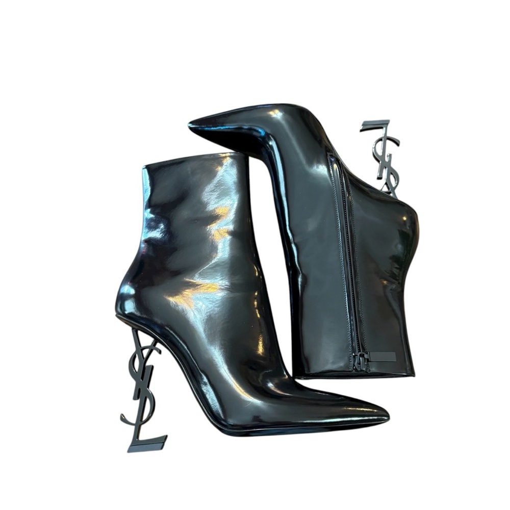 Saint Laurent Opyum 110 Patent Leather YSL Stiletto Heel Boots NEW EU 39 US 9 - Picture 6 of 11